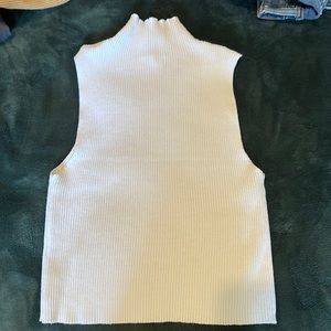 white ribbed cropped turtle neck (women’s) | size: L